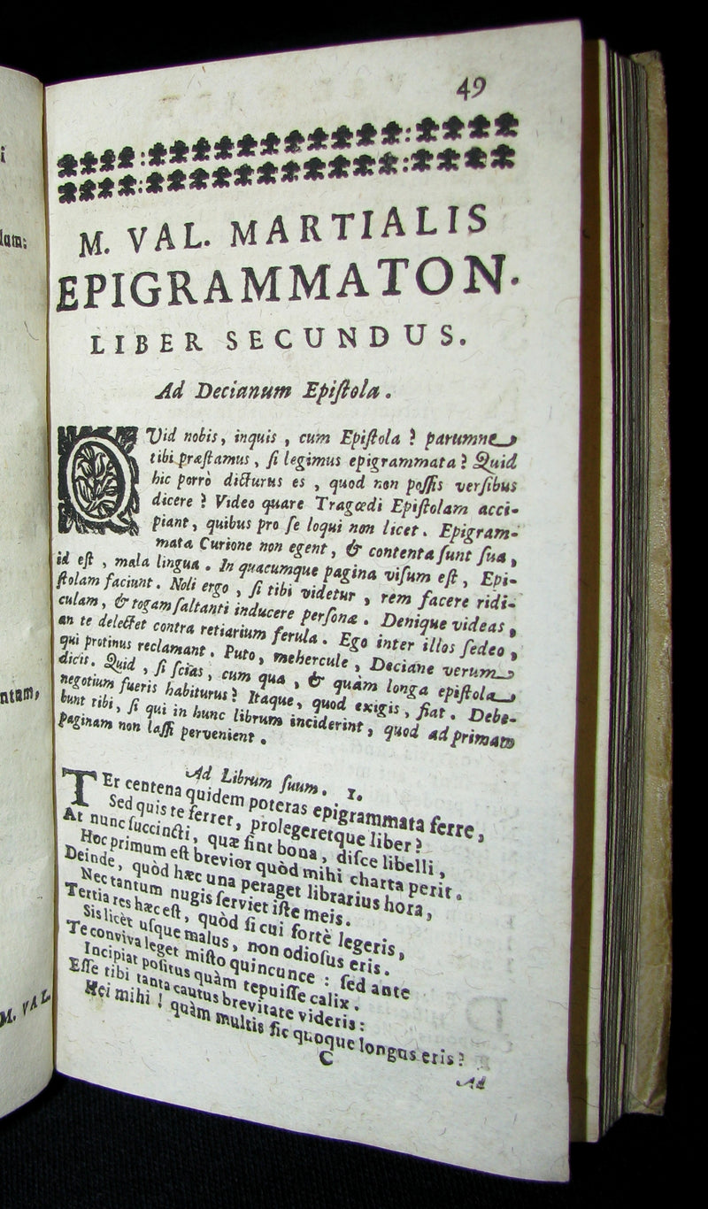 1690 Rare Latin vellum Book - MARTIAL's Epigrams - M. Val Martialis Epigrammata