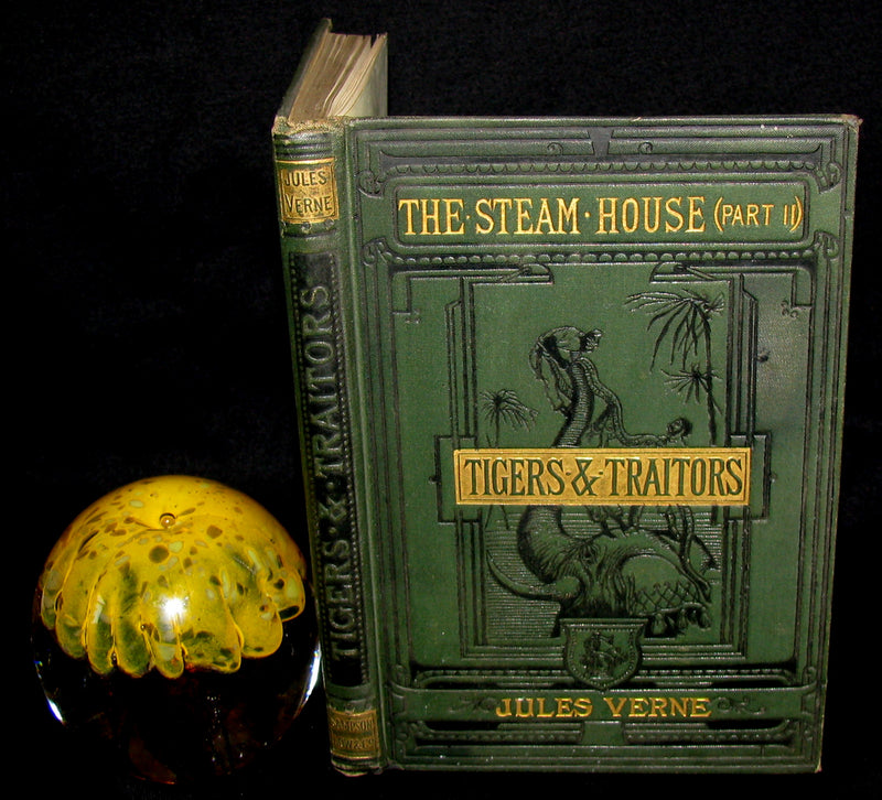 1890 Scarce Jules Verne Book - TIGERS AND TRAITORS  being the second part of The Steam House