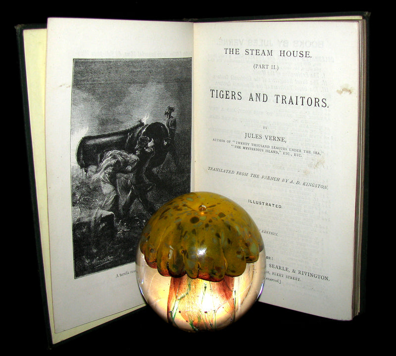 1890 Scarce Jules Verne Book - TIGERS AND TRAITORS  being the second part of The Steam House