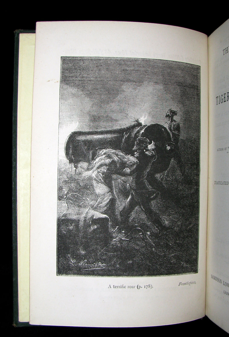 1890 Scarce Jules Verne Book - TIGERS AND TRAITORS  being the second part of The Steam House