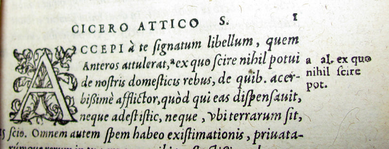 1573 Scarce Latin vellum Book - Letters of Cicero to his friend Atticus - Epistolarum ad Atticum