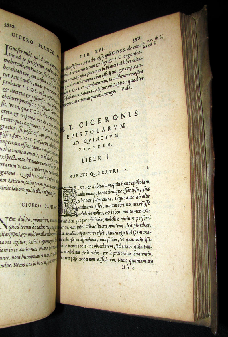 1573 Scarce Latin vellum Book - Letters of Cicero to his friend Atticus - Epistolarum ad Atticum
