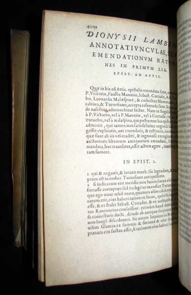 1573 Scarce Latin vellum Book - Letters of Cicero to his friend Atticus - Epistolarum ad Atticum