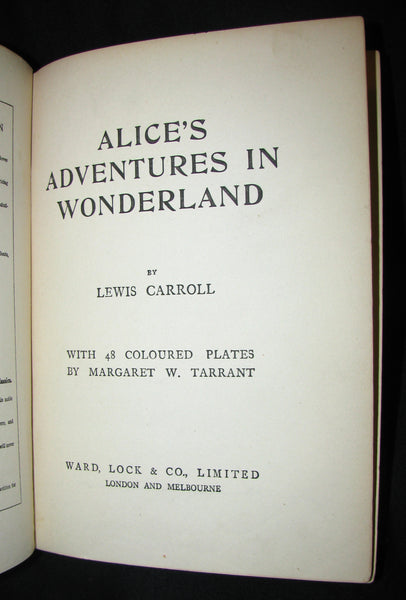 1920 Rare Book -  Alice's Adventures in Wonderland with 48 Coloured Plates By Margaret W. Tarrant