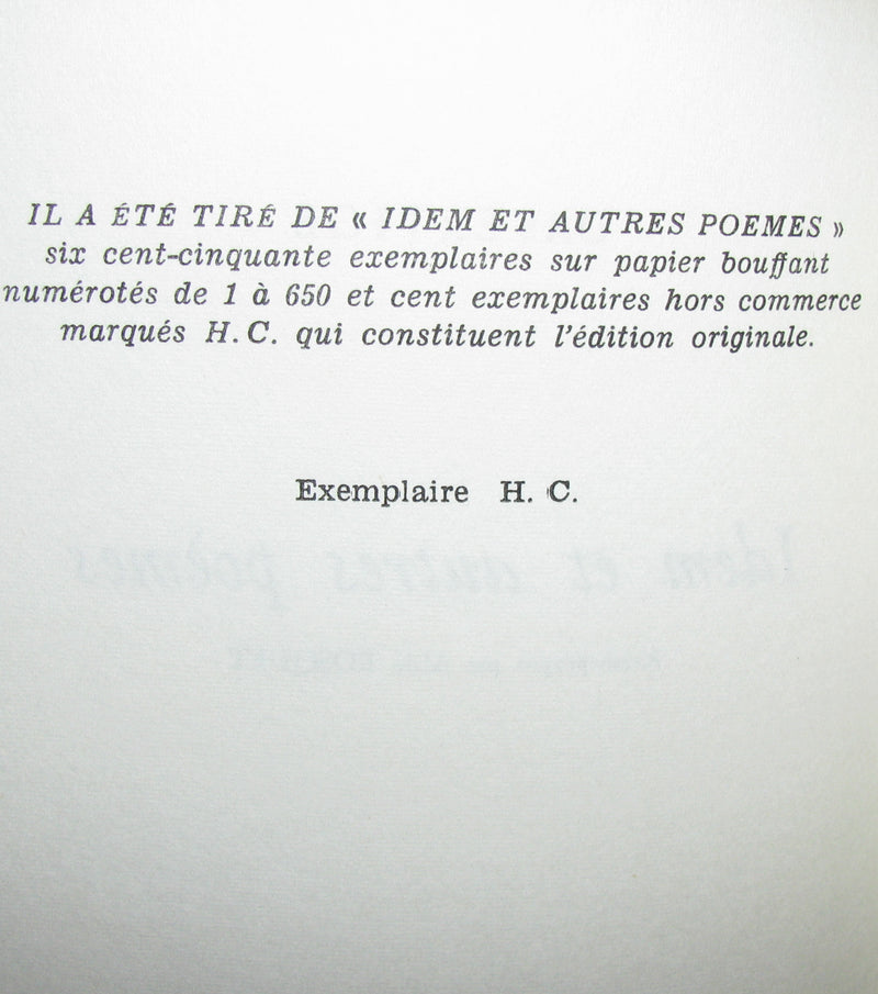 1964 Scarce Edition French Book - IDEM (Haiti) - Great Haitian Poet Davertige - Villard Denis