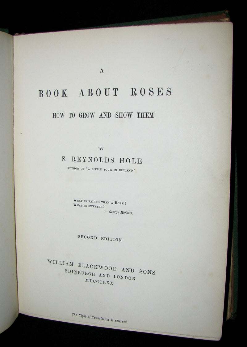 1870 Rare Victorian Gardening Book -  A book about Roses : How to grow and show them
