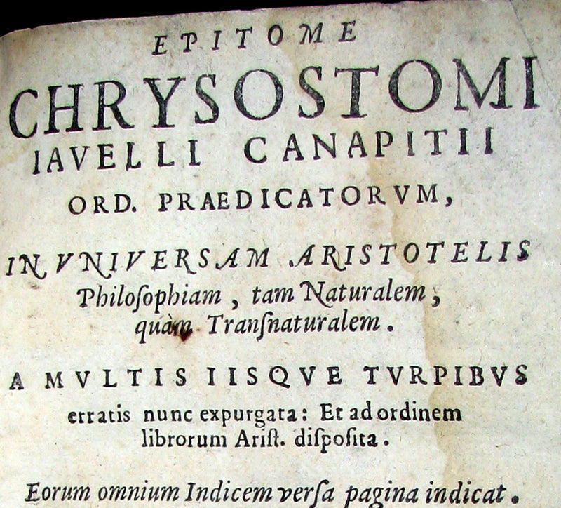 1589 Scarce Latin vellum Book - Philosophy of Aristotle, including his Meteorology Treatise.