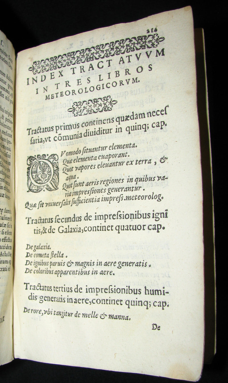 1589 Scarce Latin vellum Book - Philosophy of Aristotle, including his Meteorology Treatise.