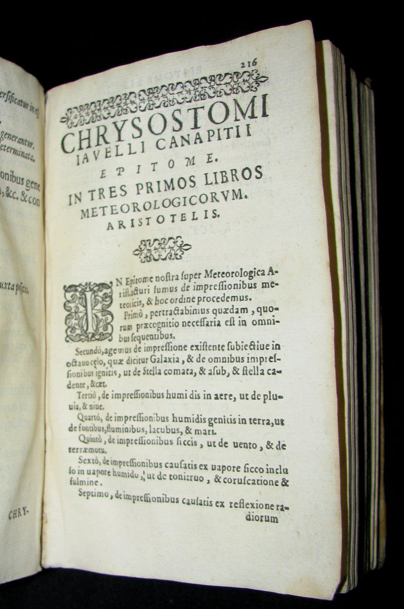 1589 Scarce Latin vellum Book - Philosophy of Aristotle, including his Meteorology Treatise.