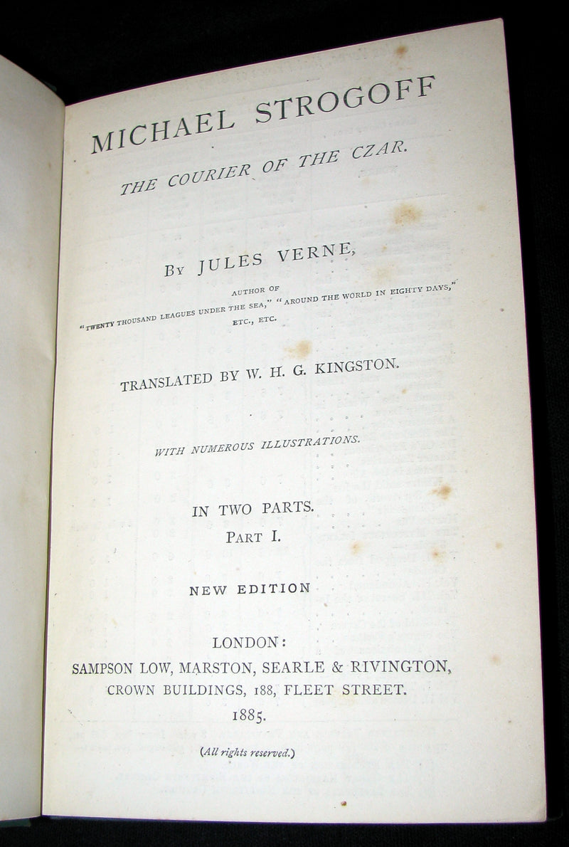 1885 Scarce Early Edition - Jules Verne - Michael Strogoff - The Courier Of The Czar
