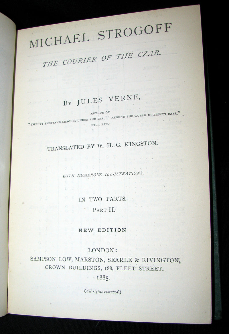 1885 Scarce Early Edition - Jules Verne - Michael Strogoff - The Courier Of The Czar