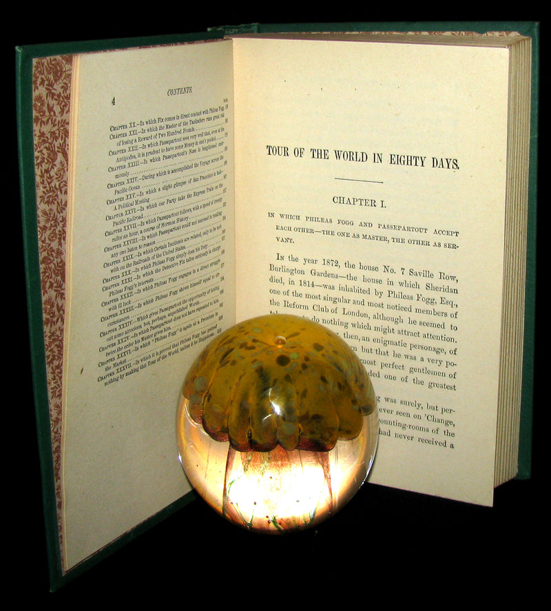 1883 Rare Book - The Tour of the World in Eighty Days by Jules Verne - Rare early edition