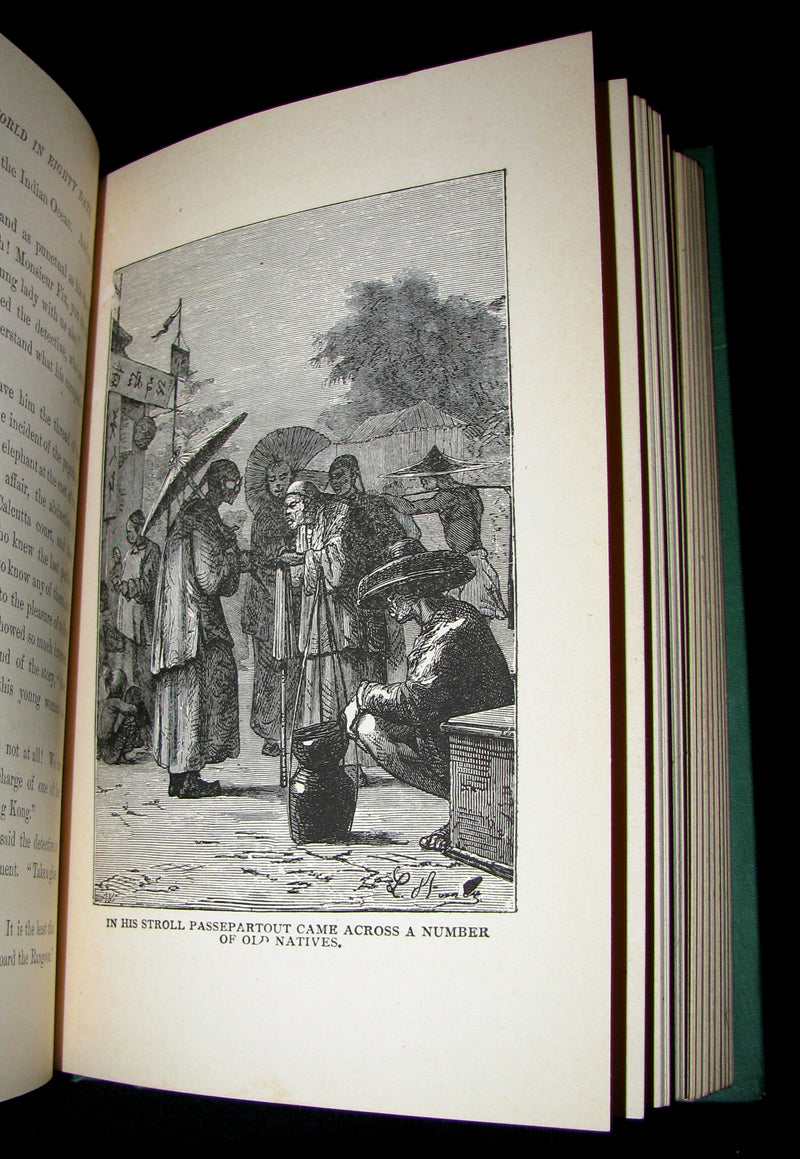 1883 Rare Book - The Tour of the World in Eighty Days by Jules Verne - Rare early edition