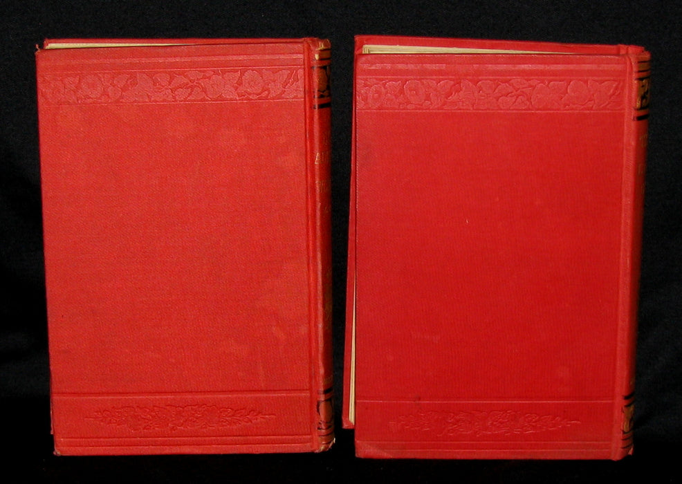 1889 Rare Victorian Bookset - Alice's Adventures in Wonderland & Through the Looking-Glass L Carroll