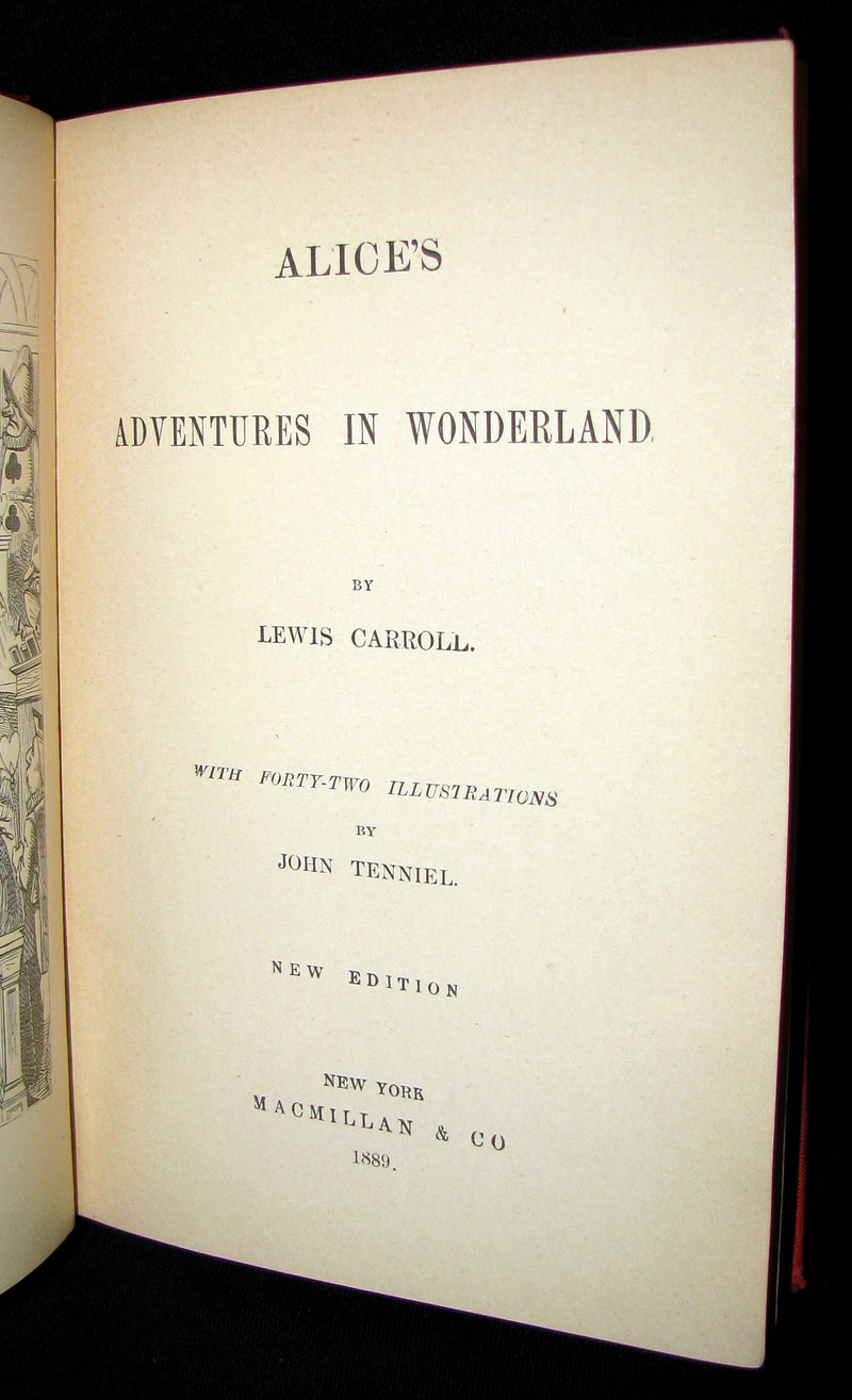 1889 Rare Victorian Bookset - Alice's Adventures in Wonderland & Through the Looking-Glass L Carroll