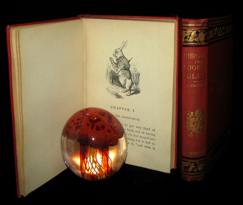 1889 Rare Victorian Bookset - Alice's Adventures in Wonderland & Through the Looking-Glass L Carroll