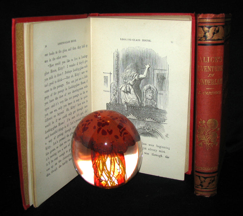 1889 Rare Victorian Bookset - Alice's Adventures in Wonderland & Through the Looking-Glass L Carroll