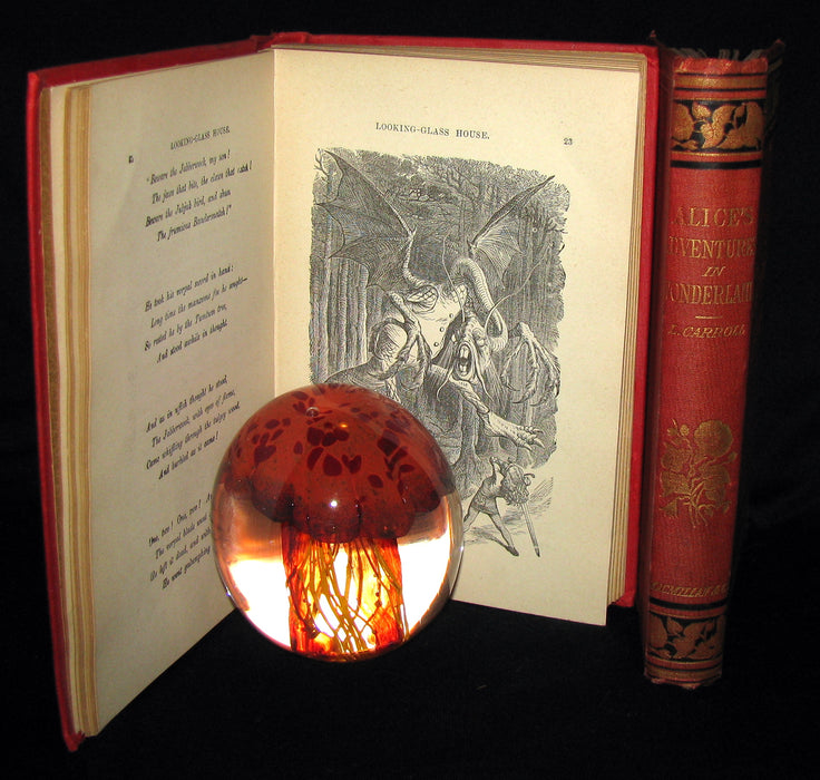 1889 Rare Victorian Bookset - Alice's Adventures in Wonderland & Through the Looking-Glass L Carroll