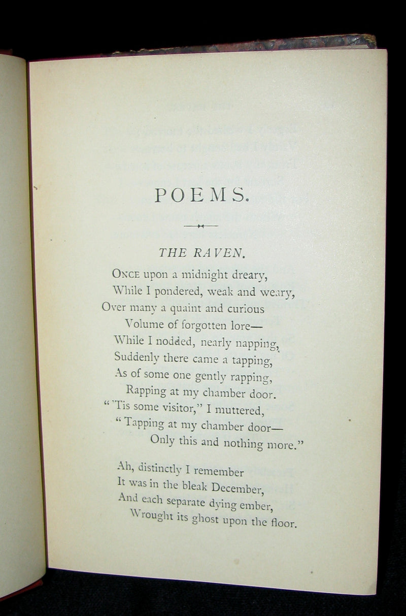1887 Rare Book - Poems by Edgar Allan POE (The Raven, Lenore, Ulalume, ...)