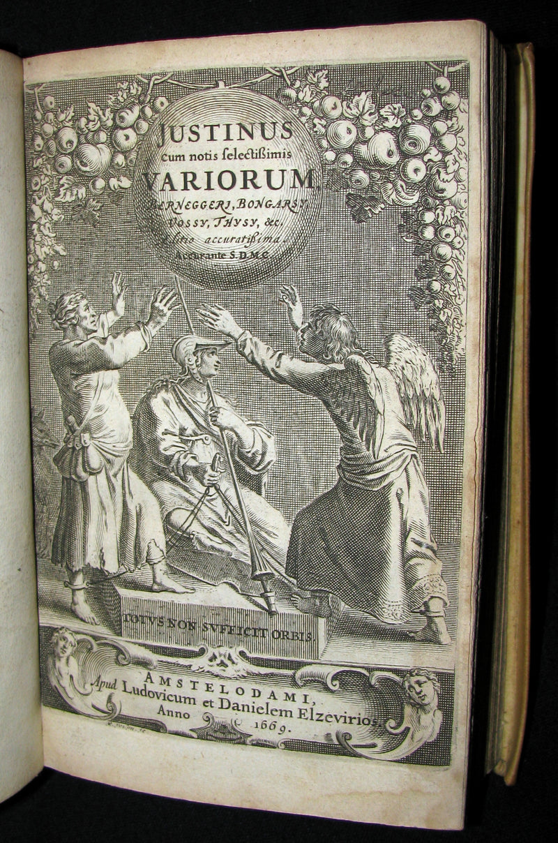 1669 Rare Latin vellum Book - Justin's History of the Kings of Macedonia - Justinus