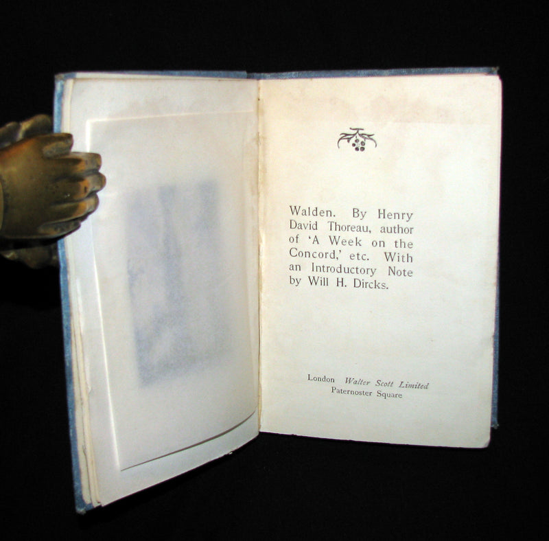 1886 Rare Victorian Book - WALDEN by Henry David Thoreau  with an introductory note by Will H Dircks