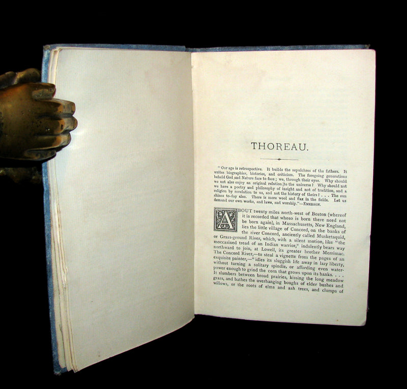 1886 Rare Victorian Book - WALDEN by Henry David Thoreau  with an introductory note by Will H Dircks