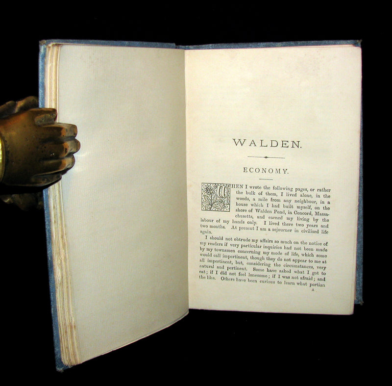 1886 Rare Victorian Book - WALDEN by Henry David Thoreau  with an introductory note by Will H Dircks