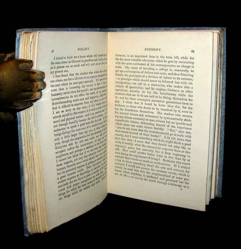 1886 Rare Victorian Book - WALDEN by Henry David Thoreau  with an introductory note by Will H Dircks