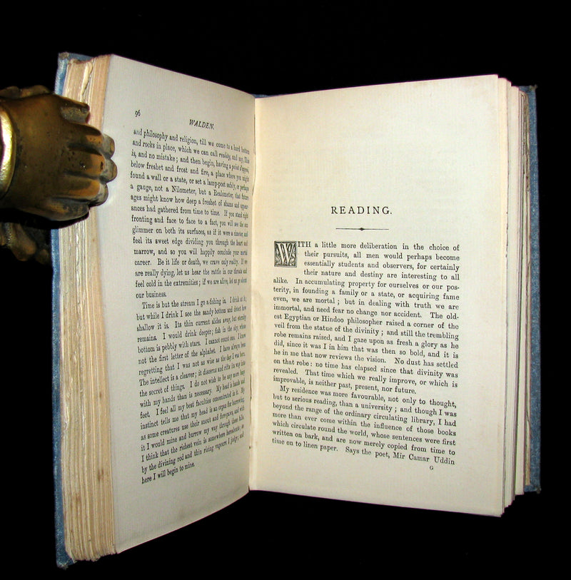 1886 Rare Victorian Book - WALDEN by Henry David Thoreau  with an introductory note by Will H Dircks