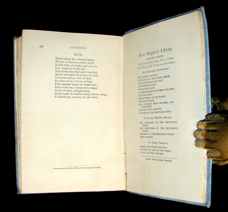 1886 Rare Victorian Book - WALDEN by Henry David Thoreau  with an introductory note by Will H Dircks