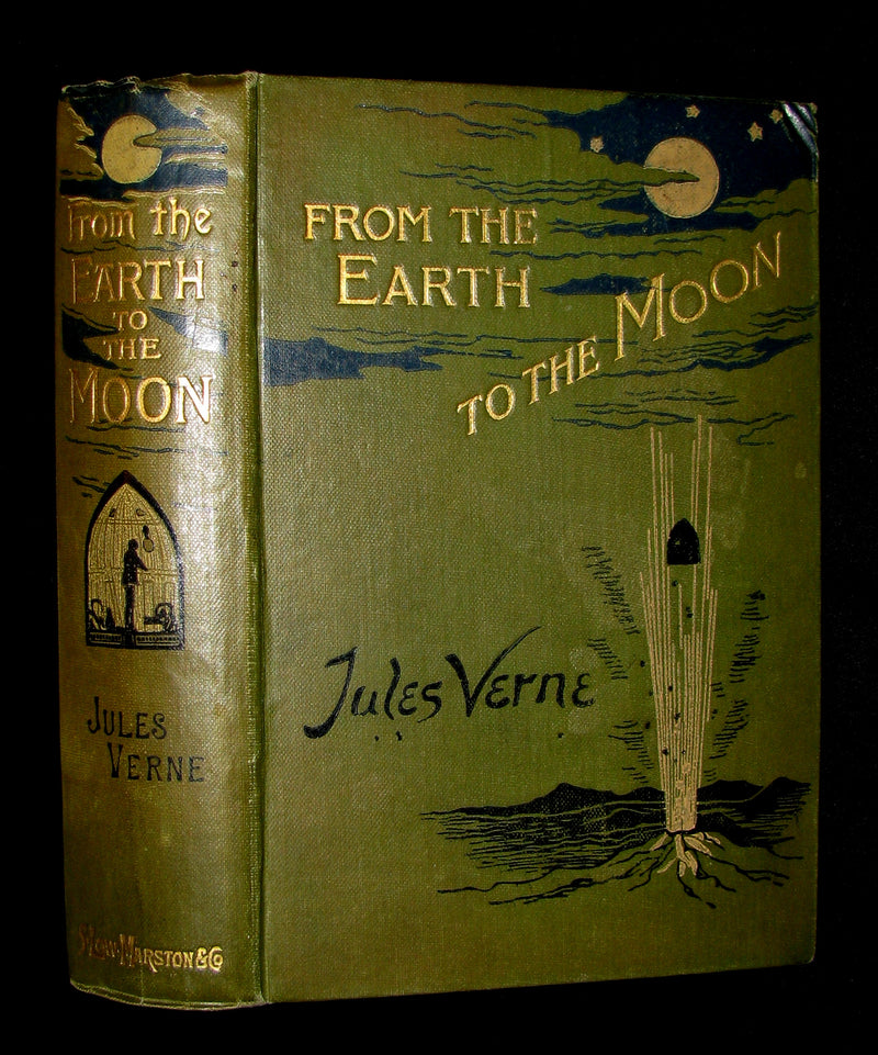 1907 Rare Book - JULES VERNE - From the Earth to the Moon, Direct in 97 hours 20 minutes
