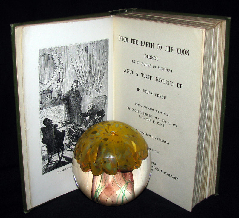 1907 Rare Book - JULES VERNE - From the Earth to the Moon, Direct in 97 hours 20 minutes