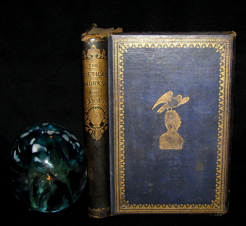 1860 Rare Victorian Book - The Poetical Works of EDGAR ALLAN POE. Illustrated.
