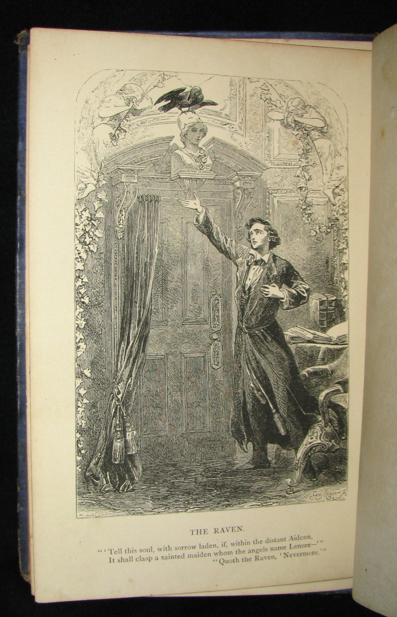 1860 Rare Victorian Book - The Poetical Works of EDGAR ALLAN POE. Illustrated.