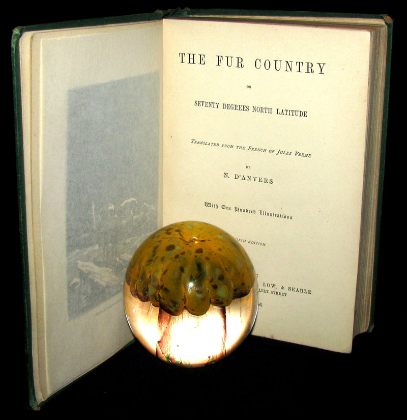 1875 Rare Victorian Book - JULES VERNE - The FUR COUNTRY or Seventy Degrees North Latitude