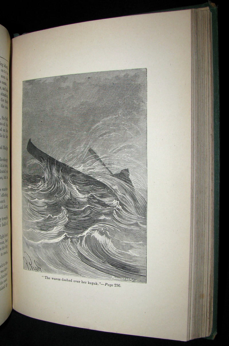 1875 Rare Victorian Book - JULES VERNE - The FUR COUNTRY or Seventy Degrees North Latitude