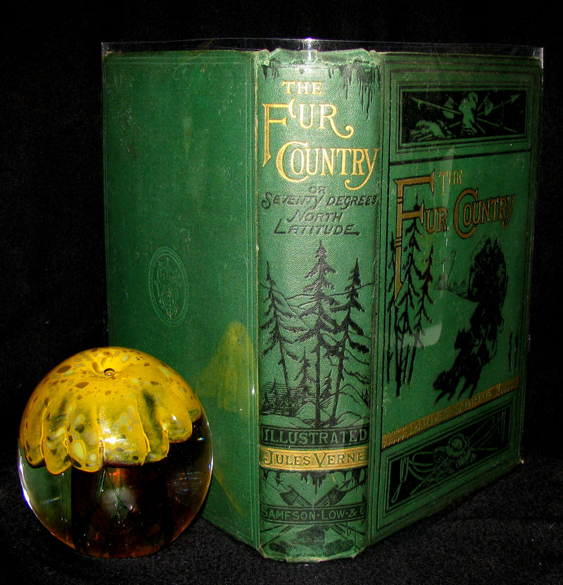 1875 Rare Victorian Book - JULES VERNE - The FUR COUNTRY or Seventy Degrees North Latitude