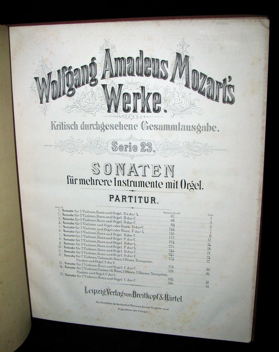 1880's Very Rare Victorian edition of Wolfgang Amadeus MOZART 's SONATAS - Music scores