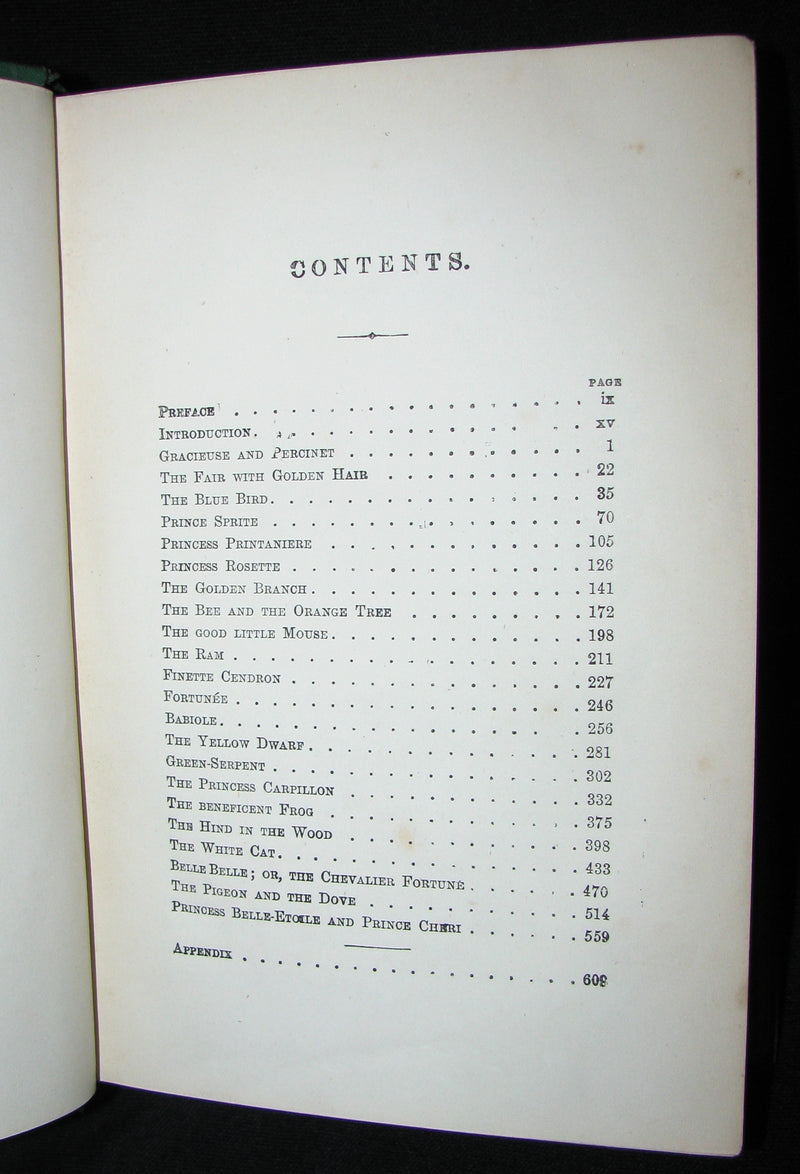 1881 Rare Victorian Book - Fairy Tales by The Countess d'Aulnoy