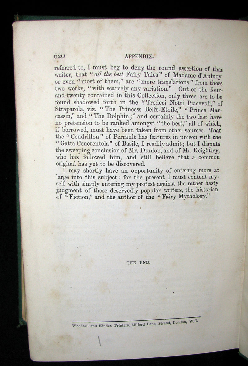 1881 Rare Victorian Book - Fairy Tales by The Countess d'Aulnoy