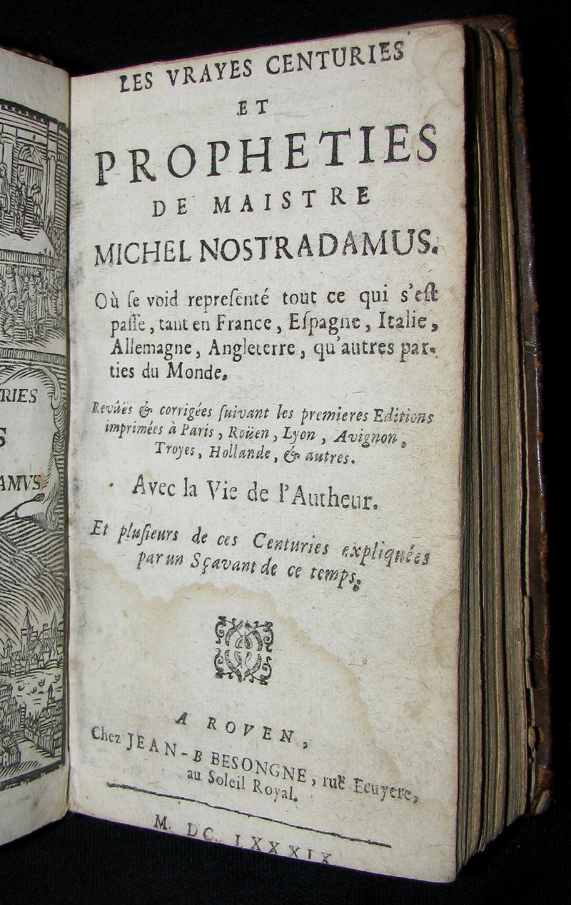 1689 Scarce French Book ~ NOSTRADAMUS ~ Les Vrayes Centuries et Propheties.