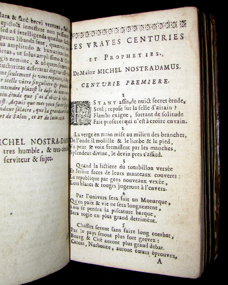 1689 Scarce French Book ~ NOSTRADAMUS ~ Les Vrayes Centuries et Propheties.