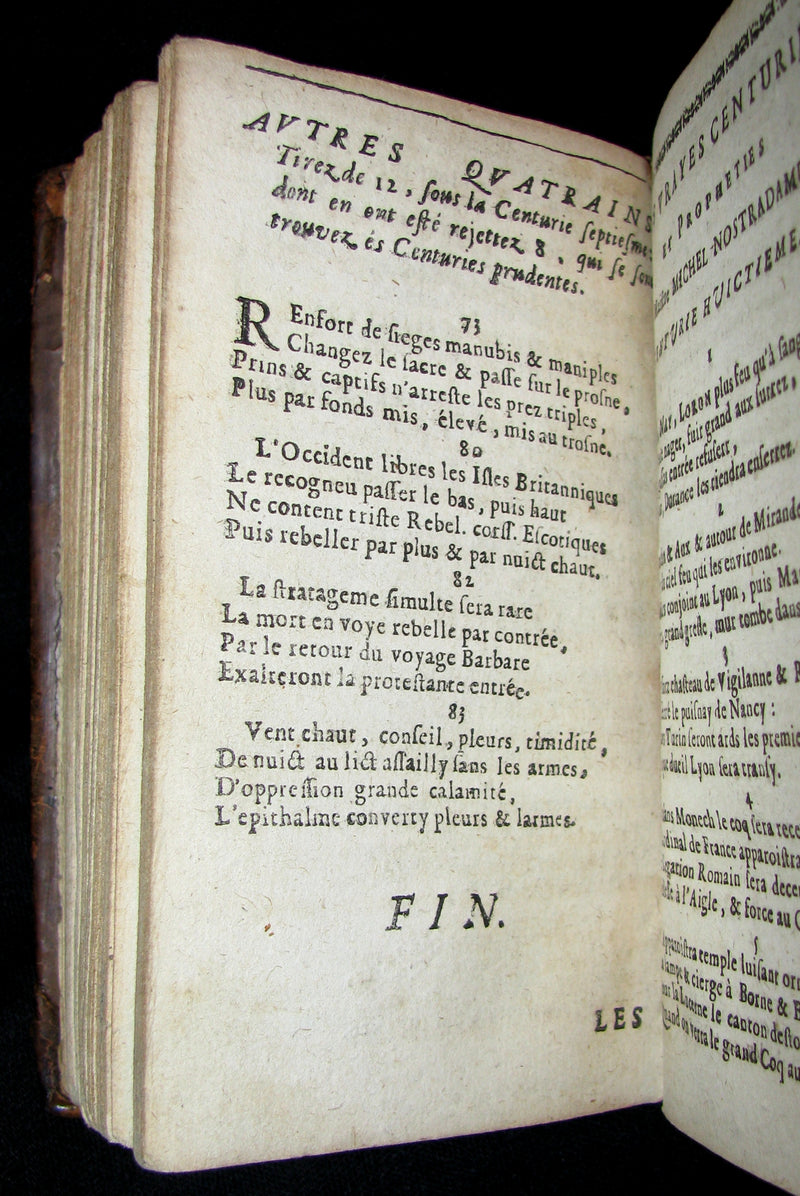 1689 Scarce French Book ~ NOSTRADAMUS ~ Les Vrayes Centuries et Propheties.