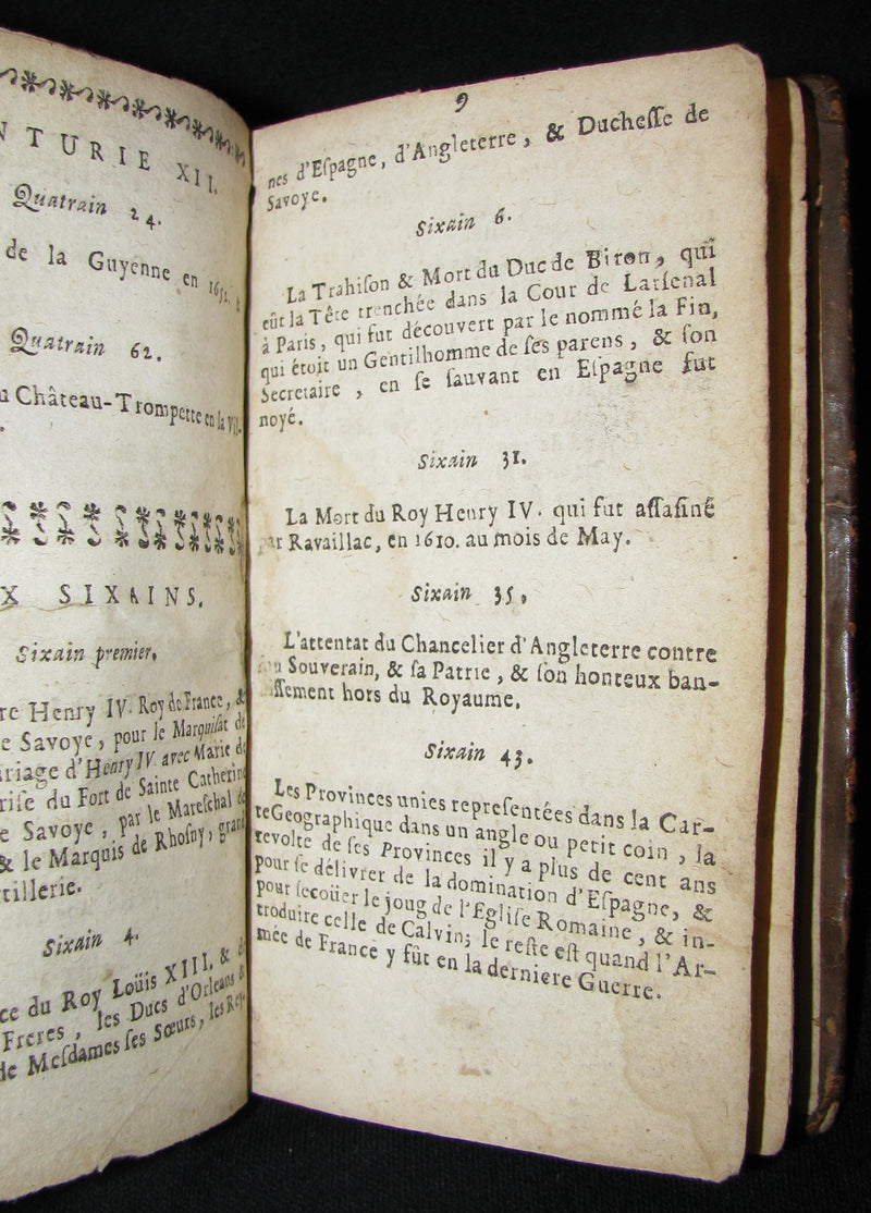 1689 Scarce French Book ~ NOSTRADAMUS ~ Les Vrayes Centuries et Propheties.