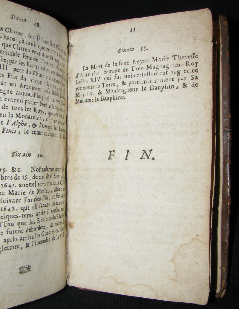 1689 Scarce French Book ~ NOSTRADAMUS ~ Les Vrayes Centuries et Propheties.