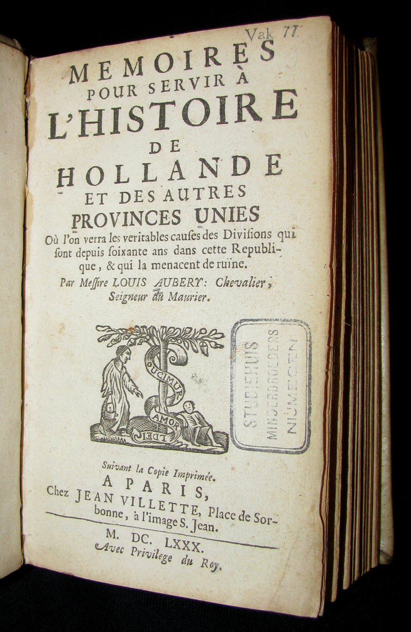 1680 Rare French Book -  History of Holland and other United Provinces