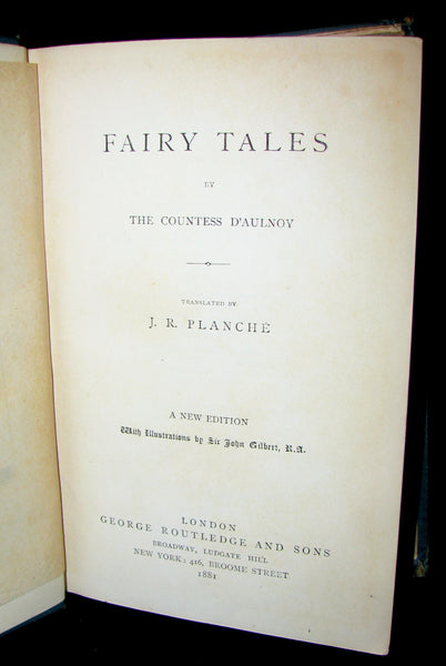 1881 Rare Victorian Book - Fairy Tales by The Countess d'Aulnoy