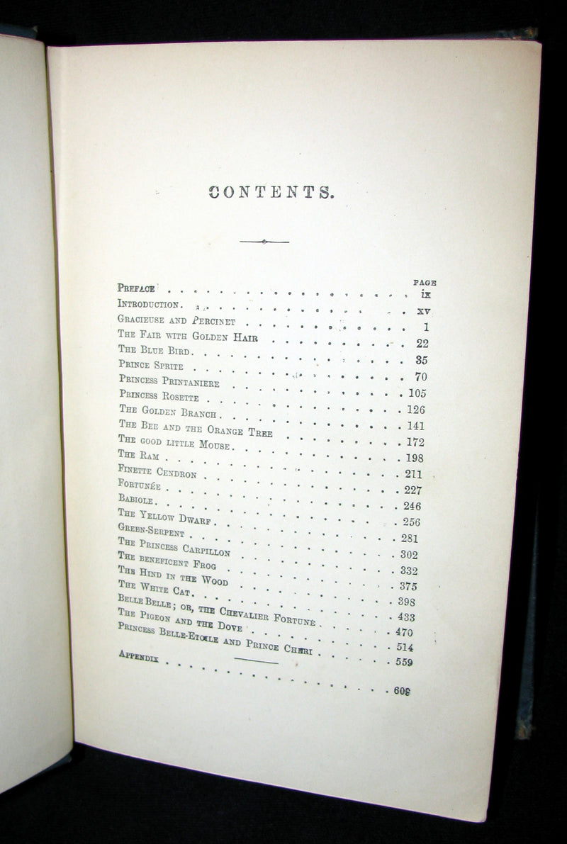 1881 Rare Victorian Book - Fairy Tales by The Countess d'Aulnoy