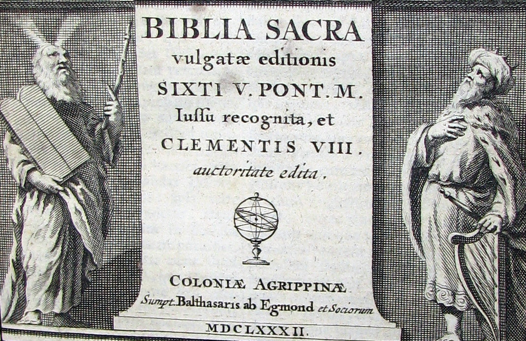 1682 Rare Latin Bible - Biblia Sacra Vulgate Holy Bible Cologne Netherlands Sixtus V Clement VIII