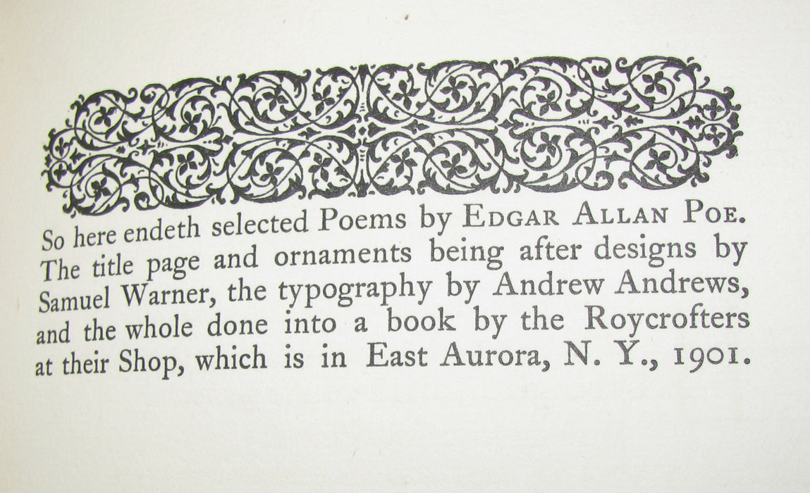 1901 Rare Book -The Roycrofters Edition of the Poems by Edgar Allan POE